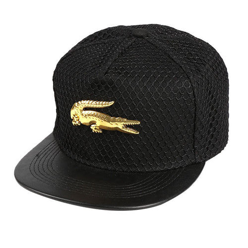 2017 baumwolle metall krokodil baseball cap sport hut flache krempe hut im freien hip-hop-kappe snapback kappe für männer und frauen 03